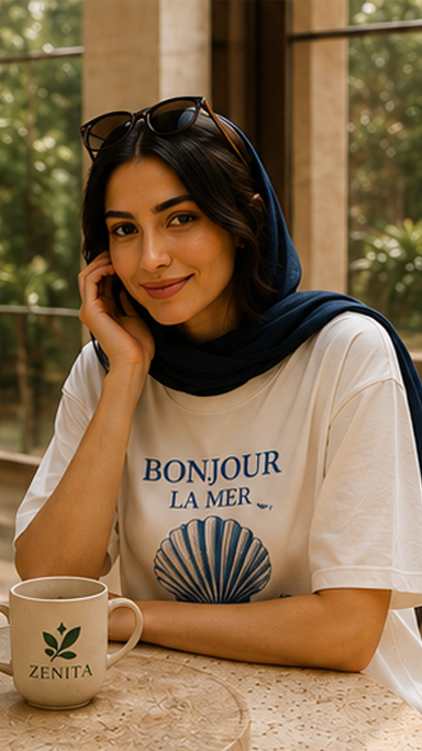 تیشرت باکسی سفید میکس سامر