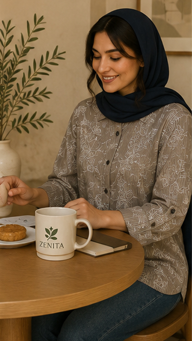 شومیز دیپلمات باکسی طرح دار