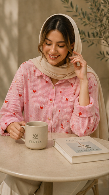 شومیز تک جیب قلبی