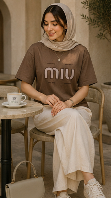 تیشرت باکسی چاپی miu