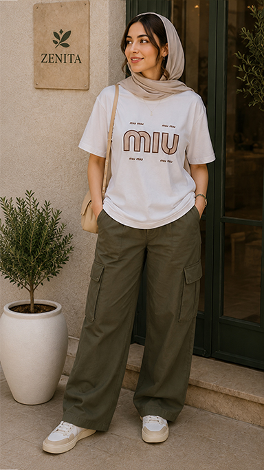 تیشرت باکسی چاپی miu